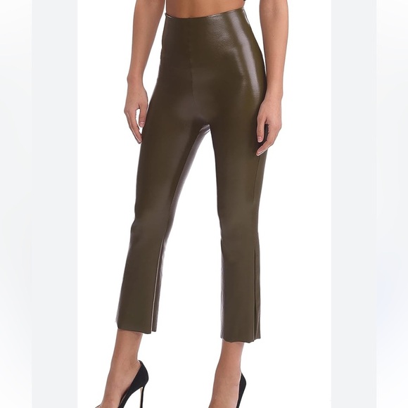 Commando Faux Leather Brown Crop Flare Pull On Pant Size Large - Picture 1 of 7